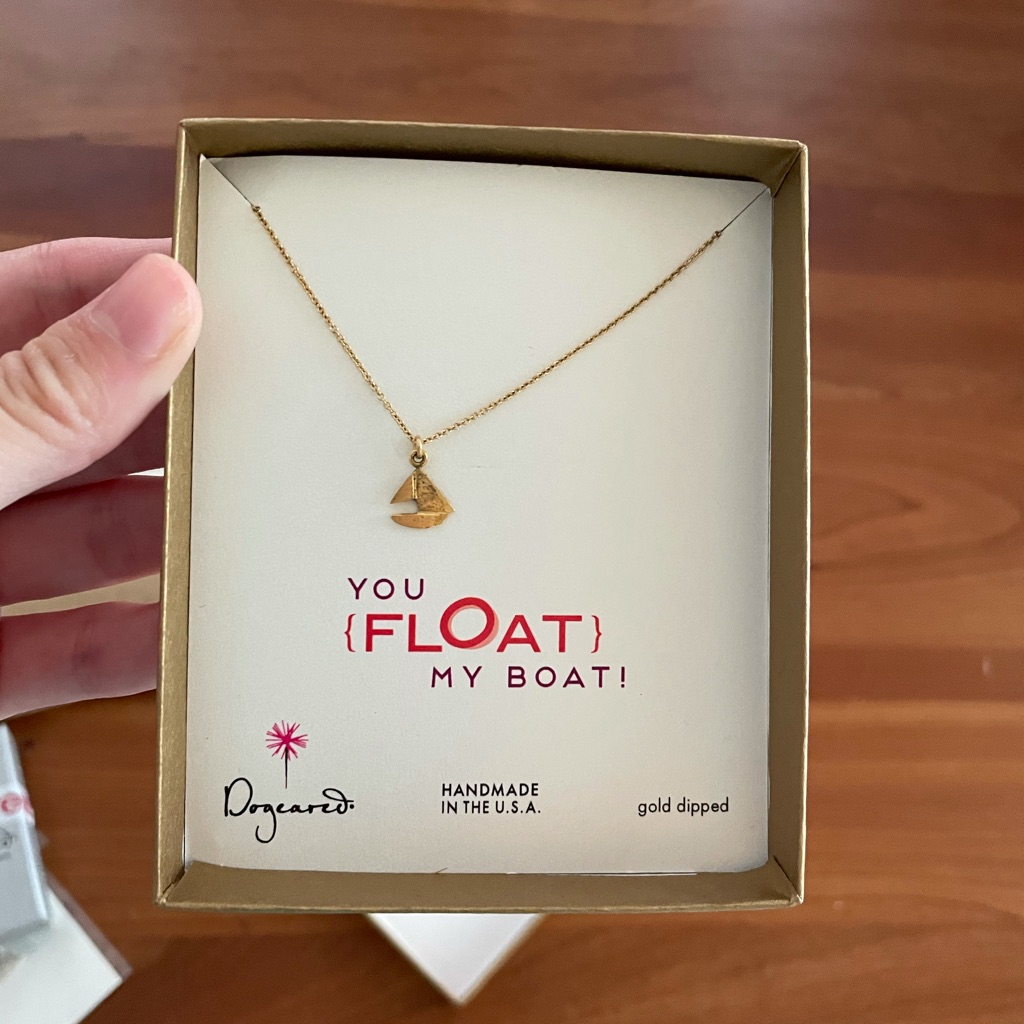 Dogeared Gold Dipped Sailboat Necklace 45$